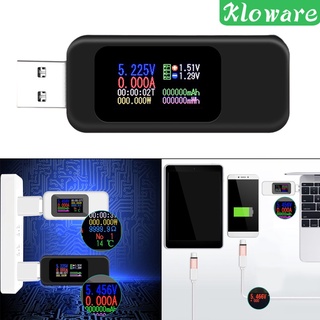 [KLOWARE] 10 en 1 medidor de potencia USB probador USB medidor de corriente indicador de corte