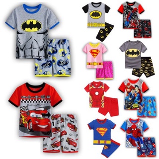 niños niños pijamas de dibujos animados héroe camiseta trajes ropa de dormir conjuntos (1)
