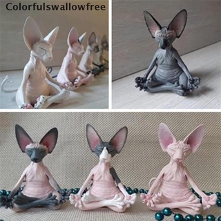 abongbangcr Cat Meditate Collectible Figurines Miniature Handmade Decor Animals Figure Toys Popular goods