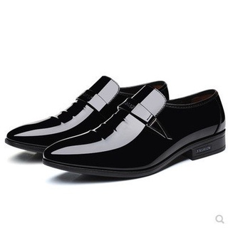 Los hombres de negocios zapatos de cuero de la juventud puntiaguda nuevo Casual negro estilo nuevo zapatos de los hombres transpirable traje Formal zapatos (5)