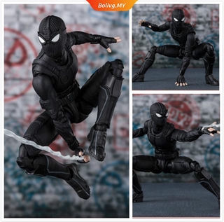 Spider-Man Stealth Traje Negro Spiderman Ajustable Articulaciones PVC Figura De Acción Figuras Juguete Coleccionable Modelo De |