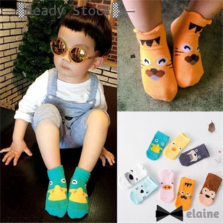 Elaine 1 par de calcetines para niños lindo de dibujos animados impreso bebé antideslizante calcetines para 0-4 años