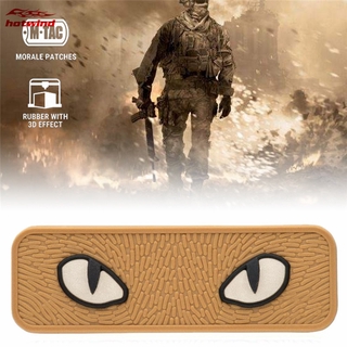 Luminoso ojo de gato PVC táctico moral parche gancho sujetadores para casco mochila chaleco militar ventilador equipo