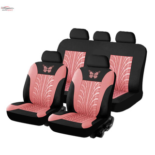 General juego de fundas de asiento de coche Universal con bordado de mariposa, funda de asiento de coche, juego completo de accesorios interiores