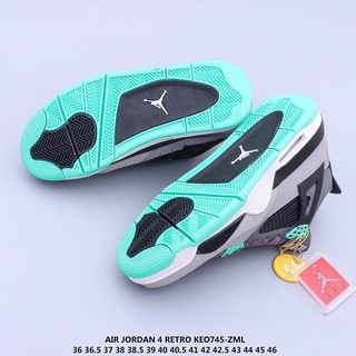 Nike Original Air Jordan 4 Retro OG AJ4 zapatillas de baloncesto zapatillas de baloncesto reales gris menta verde (3)