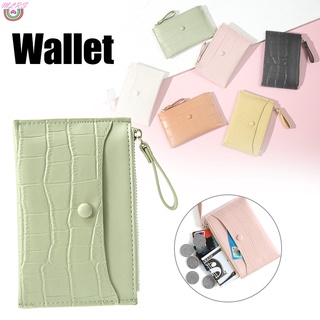 Ms Mini monedero titular de la tarjeta de crédito minimalista monedero bolsillo monedero con cremallera superior para hombres mujeres