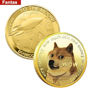 Moneda Conmemorativa Shiba Inu Doge color Tridimensional Alivio Medallón Chapado En Oro Plata metal Insignia virtual coin fantasyo.cl