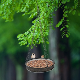 Alimentador de pájaros conveniente en forma de plato de Metal de gran capacidad de semillas de alimentación de la bandeja de