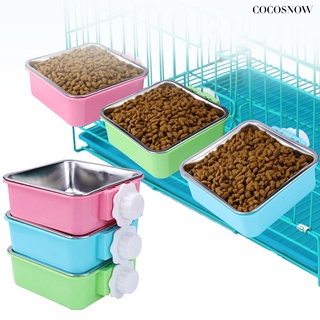 cocosnow antideslizante perro gato colgante comida tazón jaula fija agua potable alimentador de mascotas suministros