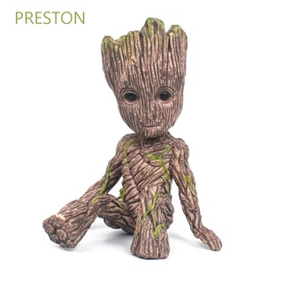 PRESTON figura juguetes árbol hombre Groot para niños Mini Groot Groot figura 6CM sentado para regalos vengadores modelo muñeca juguete figura
