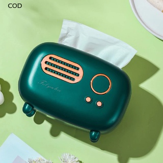 [cod] retro radio modelo caja de pañuelos de escritorio titular de papel vintage servilleta caso adorno caliente