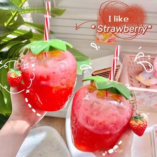 BARSTOW Kawaii Water Bottle Summer Straw Cup Water Cup Portable Strawberry Plastic Milk Tea Cup Student Girl Drinking Bottles