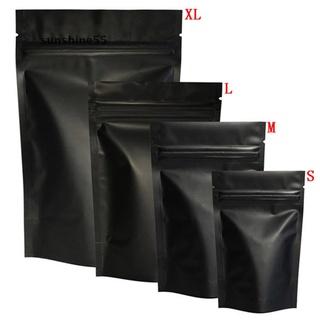 100 bolsas de autosellado de calor negro mate, reutilizables, con cierre de cremallera, bolsas de embalaje {bigsale}