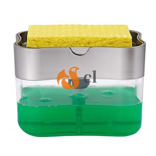 Dorio - dispensador de detergente líquido 2 en 1, tipo prensa, caja de jabón