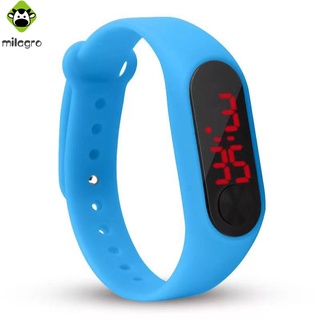 Reloj de pulsera de silicona para hombres y mujeres electrónico colores caramelo relojes LED Casual reloj deportivo (7)