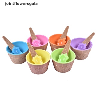 nuevo stock 6 colores niños helado cuencos taza de helado pareja tazón regalos postre con una cuchara caliente