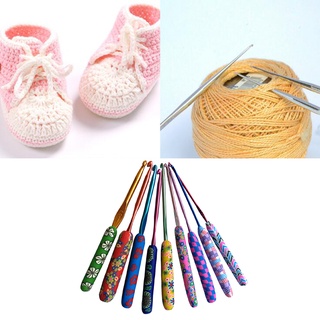 9x colorido ganchillo ganchos de tejer agujas kit de tejer crochet herramientas (4)