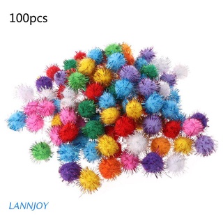 liann 100pcs 25mm mini poms suave esponjoso pompones bola de purpurina hechos a mano juguetes de niños diy costura suministros de manualidades de color mezclado