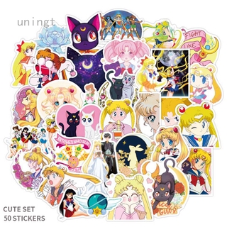 Uningt 50 pegatinas de Anime lote Sailor Moon lindo de dibujos animados maleta pegatina nueva FLNG