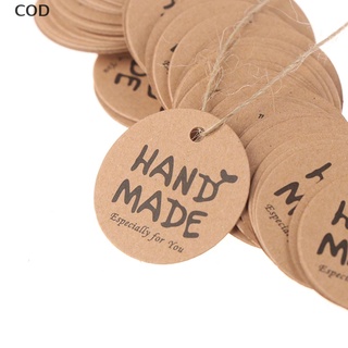 [cod] 100pcskraft papel colgante etiqueta hecha a mano patrón etiqueta para regalo etiquetado paquete decoración caliente