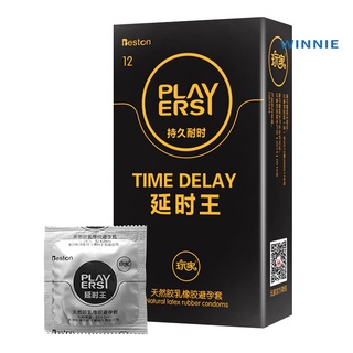 [winnie] 12 preservativos de látex delgado masculino juguetes sexuales delay eyaculación tiempo mangas del pene (9)