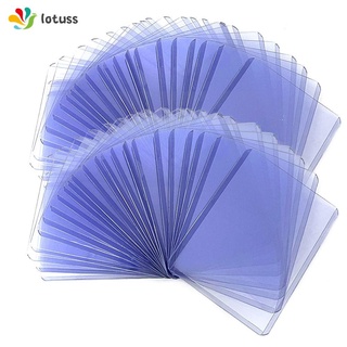 LOTUSS 50 Pieces Rigid Plastic Card Sleeves Collectible Protective Sleeves Holder Card Holder Trading Card Clear Sleeves Storage Basketball Sports Cards Transparent