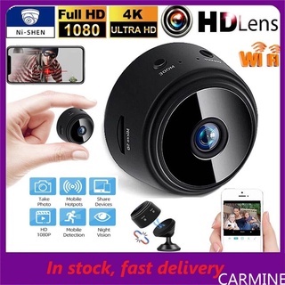 A9 Mini cámara espía de WiFi HD 1080P cámara de video oculta inalámbrica pequeña Nanny Cam con visión nocturna y movimiento activado interior CARMINE