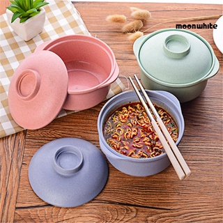 【KT】Instant Noodles Bowl Wear-resistant with Lid Plastic Salad Rice Bowl Tableware for Cereal (1)