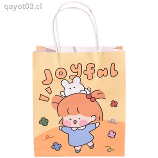 ♠◊◈Corea linda chica bolsa de regalo ins estudiante de dibujos animados chica corazón bolsa de asas regalo de cumpleaños bolsa de papel para envolver (2)