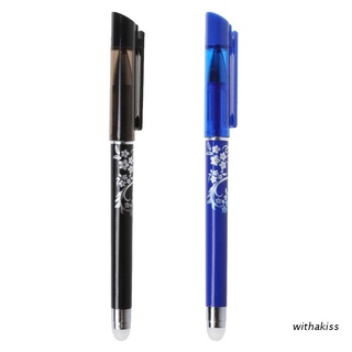 withakiss - bolígrafo de gel borrable (0,5 mm, con recambios azules y negros)