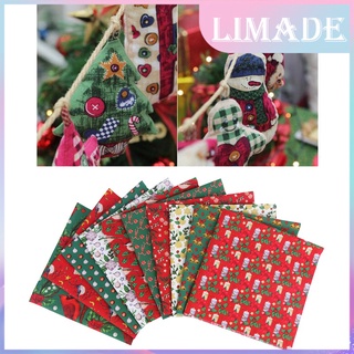 (Limade) 10 piezas De retazos De tela De algodón Para Costura/decoración De regalo/fiesta navideña (8)