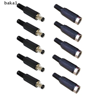 [I] 5 Pair (10pcs) 2.1x5.5mm Male Female DC Power Plug Socket Jack Connector Pack [HOT]