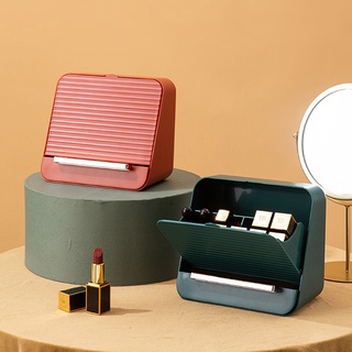 lápiz labial caja de almacenamiento ins estilo luz de lujo cosméticos de escritorio cajón multi-malla laca labios estante de almacenamiento con tapa lipsti (1)