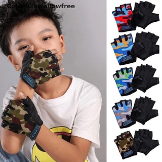 Colorfulswallowfree Child Cycling Camouflage Half Finger Gloves High Elastic Non-slip Bike Gloves BELLE