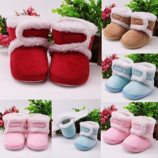 Bebé recién nacido niñas cachemira felpa invierno botas vendaje zapatos cálidos/bebés