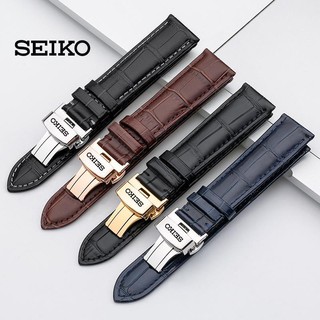 Reloj Seiko/Seiko con hebilla de mariposa de acero inoxidable sólido accesorios para hombres y mujeres 14 16 18 20 22 mm