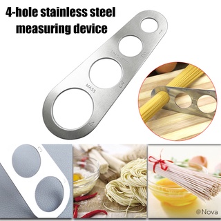 Regla de espagueti de acero inoxidable dispositivo de medición de fideos regla de fideos de 4 agujeros herramienta de fideos de cocina
