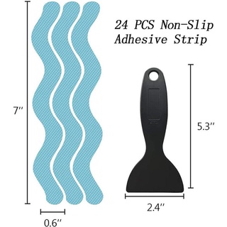 Free-24pcs S en forma de onda antideslizante tira de piedra triturada textura de seguridad transparente accesorio de baño (2)
