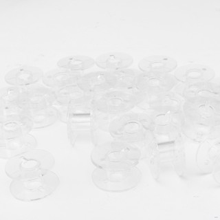 25 piezas de plástico transparente para máquina de coser para el hogar, bobinas vacías (5)