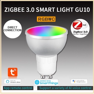 ♪ Caliente Tuya Zigbee 3.0 Gu10 5 W Rgbcw foco De luz Led Inteligente control De Voz con Alexa Echo plus Google Cod