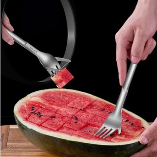 [takejoynew] rebanador de sandía corte melón herramienta cortadora de frutas melón fruta corte tenedor cuchara