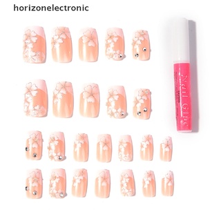 [horizonelectronic] 24 pzs puntas de uñas postizas falsas de acrílico para uñas postizas/arte de uñas/nuevo caliente (4)