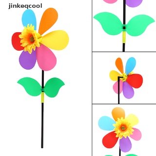 [jinkeqcool] colorido girasol molino de viento spinner pinwheel decoración de jardín niños diy juguete caliente