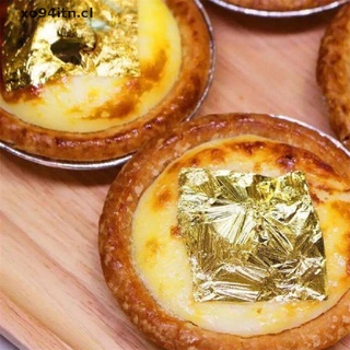 xo94itn: copos de schabin de grado comestible, diseño de hojas de oro, 1/2 g, platos decorativos de oro, chef art cake [cl] (6)