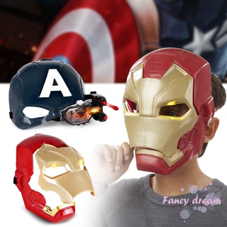 marvel vengadores 4 iron man capitán américa máscara de sonido de luz casco abierto máscara para niños halloween cosplay