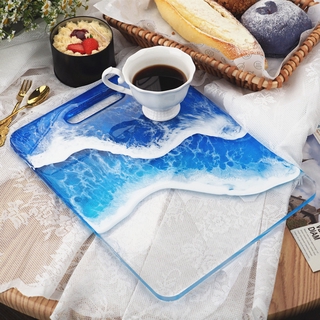 ☆Yola☆ Decoración del hogar posavasos moldes de bricolaje artesanías de silicona moldes de resina bandeja molde de fundición UV cristal epoxi joyería herramientas de la onda del océano (8)