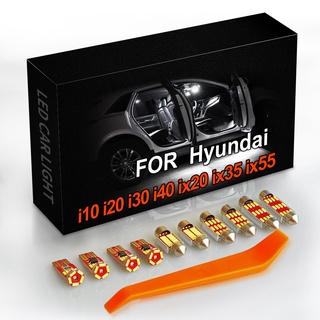 Interior LED para Hyundai i10 i20 i30 i40 ix20 ix35 ix55 Canbus vehículo interior cúpula mapa Kit de luz
