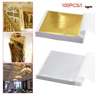 100 hojas de hojas de oro de papel de papel para artes limo diy uñas doradas arte artesanía