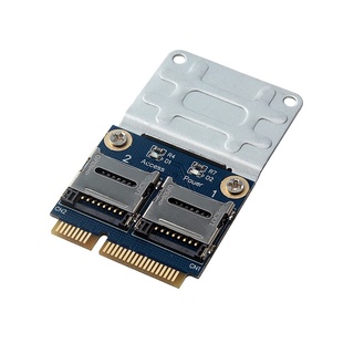 Tan 2 SSD HDD para portátil Dual Micro SD SDHC SDXC TF a Mini PCIe lector de tarjetas de memoria MPCIe a 2 Mini-Sdcards Mini Pci-E adaptador TAN (4)