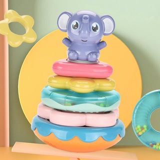 Toy Little Elephant Jenga Tumbler Early Education Enlightenment And Light Toys Smart Sound G8R2 (4)
